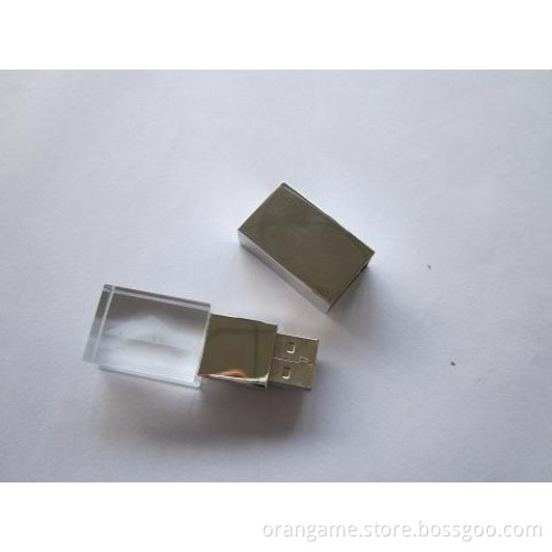Fashion Design Transparent USB Flash Drive Made of Crystal and Metal